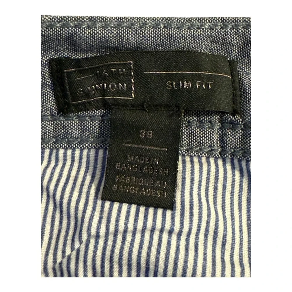 14th & Union Slim Fit Shorts Casual Everyday Blue‎ Cotton Blend Size 38 NWT